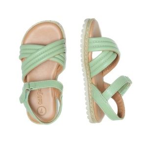 Cat & Jack Toddler Girl's Mint Green Criss Cross Ankle Strap Sandals Size 7T